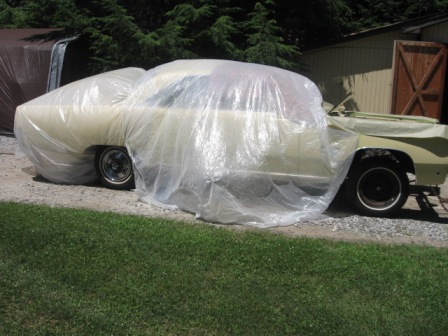 Car covered for sandblasting small.JPG